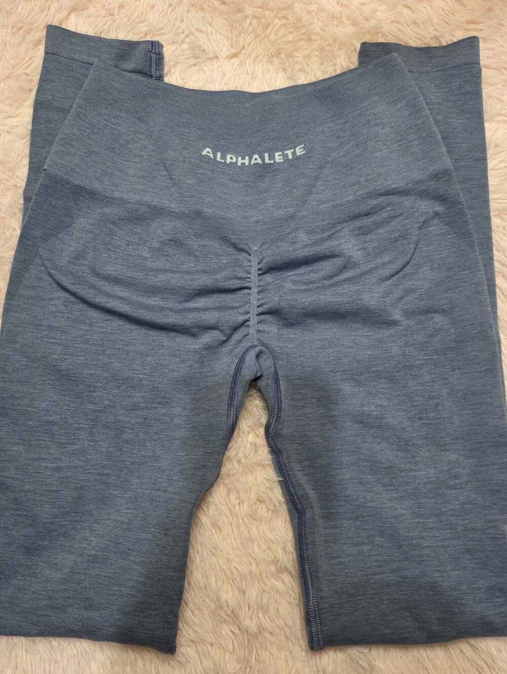 Alphalete Amplify Seamless Leggings - Blue Heather / Washed Denim - Size Small